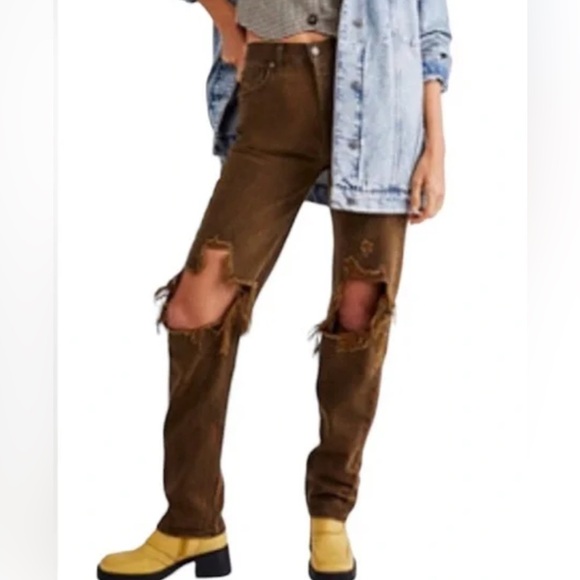 🎉HP🎉 We The Free Lasso High Rise brown jean size 28 NWT - Picture 1 of 8